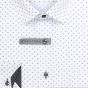Pánská košile AMJ bavlněná, bílá s černými trojúhelníčky, VDBR1329, dlouhý rukáv (regular + slim-fit)