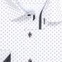 Pánská košile AMJ bavlněná, bílá s černými trojúhelníčky, VDBR1329, dlouhý rukáv (regular + slim-fit)