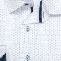 Pánská košile AMJ bavlněná, bílá s modrými tečkovanými trojúhelníky VDBR1351, dlouhý rukáv (regular + slim-fit)