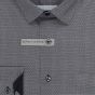 Pánská košile AMJ bavlněná, šedá s hustým čárkovaným cikcak vzorem VDBR1406, dlouhý rukáv (regular + slim-fit + prodloužená délka)