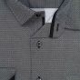Pánská košile AMJ bavlněná, šedá s hustým čárkovaným cikcak vzorem VDBR1406, dlouhý rukáv (regular + slim-fit + prodloužená délka)