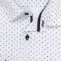 Pánská košile AMJ bavlněná, bílá s tmavě modrými tečkami VDBR1416, dlouhý rukáv (regular + slim-fit + prodloužená délka)