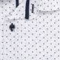 Pánská košile AMJ bavlněná, bílá s tmavě modrými tečkami VDBR1416, dlouhý rukáv (regular + slim-fit + prodloužená délka)
