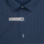 Pánská košile AMJ bavlněná, tmavě modrá s tečkovanými trojúhelníky, VKBR1440, krátký rukáv, (regular + slim fit)