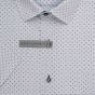 Pánská košile AMJ bavlněná, světle šedá s puntíky / tečkami, VKBR1444, krátký rukáv, (regular + slim fit)