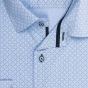 Pánská košile AMJ bavlněná, světle modrá s tečkovanými trojúhelníčky, VDBR1245, dlouhý rukáv (základní + prodloužená délka)