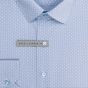 Pánská košile AMJ bavlněná, světle modrá s dvojitými bílými vlnkami, VDBR1257, dlouhý rukáv (regular + slim-fit)
