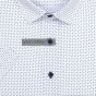 Pánská košile AMJ bavlněná, bílá s puntíky a tečkami VKBR1205, krátký rukáv (regular + slim fit)