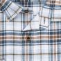 Pánská košile GREED flanelová, béžovo-modro-bílá károvaná SDF390, dlouhý rukáv, regular fit
