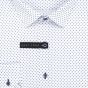 Pánská košile Lui Bentini FUNCTIONAL z lyocellu (na léto), bílá s tmavě modrými kolečky s tečkami LDF238, dlouhý rukáv, (regular + slim fit)
