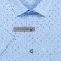 Pánská košile AMJ bavlněná, světle modrá s tečkami a čárkami, VKBR1372, krátký rukáv, (regular + slim fit)