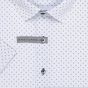 Pánská košile AMJ bavlněná, bílá s drobnými kytičkami VKBR1223, krátký rukáv, (regular + slim fit)