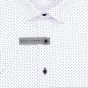 Pánská košile AMJ bavlněná, bílá puntíkovaná VKBR1288 krátký rukáv, (regular + slim fit)