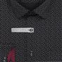 Pánská košile AMJ z lyocellu, černá vzorovaná, VDER1354, dlouhý rukáv (regular + slim-fit)