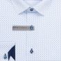 Pánská košile AMJ z lyocellu, bílá s modrými tečkami, VDER1423, dlouhý rukáv (regular + slim-fit)