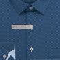 Pánská košile AMJ z lyocellu, modrá s bílými dvojtečkami, VDER1425, dlouhý rukáv (regular + slim-fit)