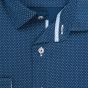 Pánská košile AMJ z lyocellu, modrá s bílými dvojtečkami, VDER1425, dlouhý rukáv (regular + slim-fit)