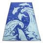 Plážová osuška 04 DELFÍN modrá, froté, 100x160cm