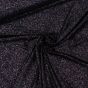 Polyesterový úplet LUREX 1555/05 UNI jednobarevný černý / stříbrný se třpytkami, š.150cm (látka v metráži)