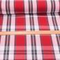 Potahové akrylové plátno (dralon, teflon) na zahradní nábytek, červeno-šedé káro, š.140cm (látka v metráži)