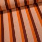 Potahové akrylové plátno (dralon, teflon) na zahradní nábytek, vínový a oranžový pruh smetanové, š.140cm (látka v metráži)
