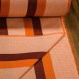 Potahové akrylové plátno (dralon, teflon) na zahradní nábytek, vínový a oranžový pruh smetanové, š.140cm (látka v metráži)
