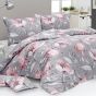 Povlečení Matějovský AMABEL, růžové květy na šedé (více rozměrů, materiálů)
