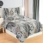 Povlečení FLOP, šedé a hnědé listy, mikroflanel, 140x200cm + 70x90cm