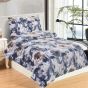 Povlečení RIANA, fialovo-modré květy, mikroflanel, 140x200cm + 70x90cm