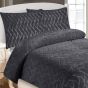 Povlečení STRUKTURA VLNKA TMAVĚ ŠEDÁ, jednobarevné, mikroflanel, 140x200cm + 70x90cm