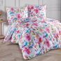 Povlečení VIBRANCE, barevné květy, růžové, bavlněný satén, 140x200cm + 70x90cm