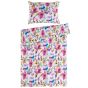 Povlečení VIBRANCE, barevné květy, růžové, bavlněný satén, 140x200cm + 70x90cm