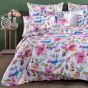 Povlečení VIBRANCE, barevné květy, růžové, bavlněný satén, 140x200cm + 70x90cm