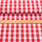 Pravý český bavlněný kanafas PETR K2 03106 kostka 2cm, červený, š.140cm (látka v metráži)
