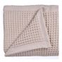 Přehoz na postel bavlněný OPTIMUS, jednobarevný pudrový, vaflový, 225x230cm, dvoulůžkový