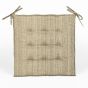 Prošívaný sedák OUTDOOR nepromokavý, žíhaný světlý khaki, čtverec 40x40cm