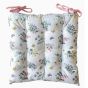 Prošívaný sedák QK-179, luční kvítí, bílo-růžová, čtverec 40x40cm