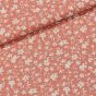 Šatovka viskózová 3135I, drobné kvítky na lososové, š.140cm (látka v metráži)