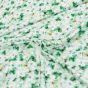 Šatovka viskózová 3241 B DIGITÁLNÍ TISK, zeleno-bílé květinky, š.140cm (látka v metráži)