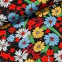 Šatovka viskózová DT-23090, červené, modré a žluté květy, š.150cm (látka v metráži)