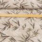 Směsové plátno COSTARICA ŠEDÁ, bambusové listy na béžové, š.140cm (látka v metráži)