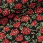 Směsové plátno (gobelín) 251030-1748-315, červené růžičky na černé, š.140cm (látka v metráži)