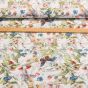 Směsové plátno SPRING GREEN, motýli s květinami, zelená, š.140cm (látka v metráži)