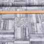 Směsové plátno TILE, vzorované parkety, šedá, š.140cm (látka v metráži)