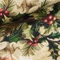 Směsové plátno vánoční 513032 5803 DIGITÁLNÍ TISK, mahonka na béžové, zelená, š.140cm (látka v metráži)