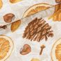 Směsové plátno vánoční CH 25, pomeranče a skořice, oranžová, š.140cm (látka v metráži)