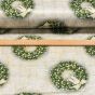 Směsové plátno vánoční GOLD 22383-1001, zelené věnečky, zlatý lurex, š.150cm (látka v metráži)