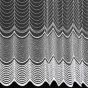 Tylová vitrážová záclona 1291 vyšívané obloučky, bílá (více výšek, v metráži)