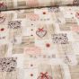 Ubrus PVC s textilním podkladem 4E2/03 srdce a kopretiny na dřevě, béžová, š.140cm (metráž)