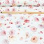 Ubrus PVC s textilním podkladem E44/01, růžové květy na bílé, š.140cm (metráž)